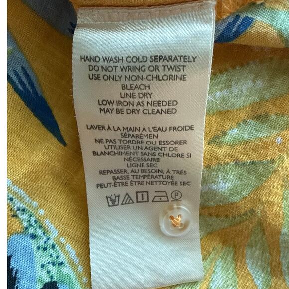 Anthropologie Maeve Balloon Sleeve Tropical Bird Button Down Shirt Size XS - Picture 10 of 10